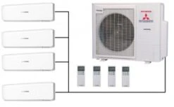 Mitsubishi SCM80ZS-W Outdoor Unit - 4 Indoor Wall Units